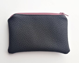 Black and Mauve Coin Purse - Pouch