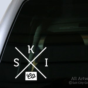 Ski Colorado Decal, CO Skiing Sticker - Colorado Slopes, Rocky Mountain Powder, Snow Skiing - Car Decal, Bumper Sticker, Laptop Sticker