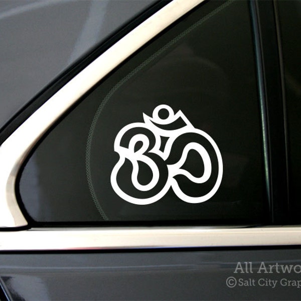 Aum Outline Decal, Universe Symbol Sticker - Om, Meditation, Yoga, Mantra, Hindu, Brahman - Vinyl, Car Decal, Laptop Decal, Bumper Sticker
