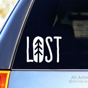 Lost in the Outdoors Decal, In the Forest Sticker - Pine Tree - Vinyl, Car Decal, Window Sticker, Bumper Sticker, Laptop Decal, For SUV