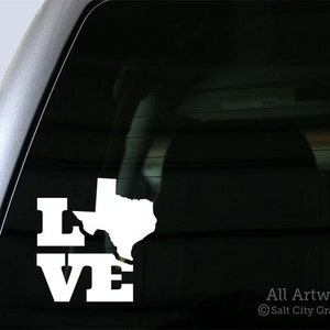 Love Texas Decal, Texas Love Sticker - Texas Proud, True Texan, Proud Texan, Home State - Vinyl, Car Decal, Laptop Sticker, For Window