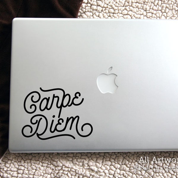 Carpe Diem Decal, Seize the Day Sticker - Live Life, Go for It, Get Out There - Decal for Macbook, Laptop Sticker, Car Decal, Bumper Sticker