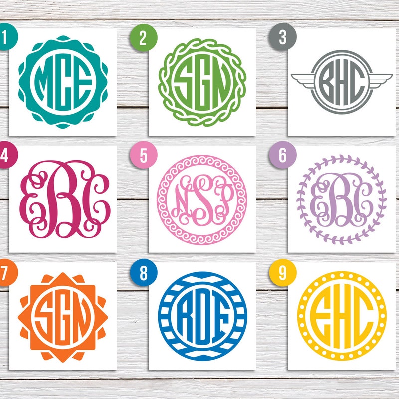 Monogram Vinyl Decal - Etsy