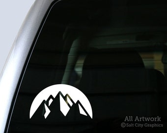 Mountain Peaks Decal, Mountain Range Sticker - Snowy Mountains, Nature, Mountains Majesty - Vinyl, Car Decal, Laptop Sticker, For Window