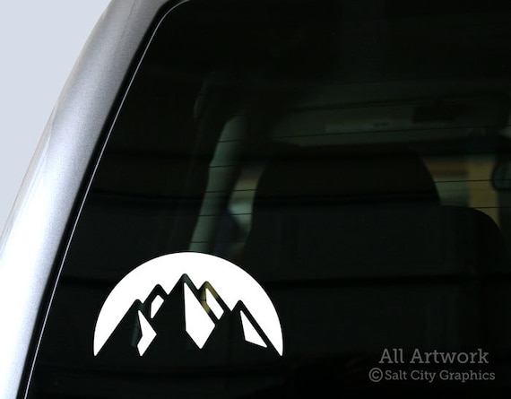 Mountain Peaks Decal, Mountain Range Sticker - Snowy Mountains, Nature, Mountains Majesty - Vinyl, Car Decal, Laptop Sticker, For Window