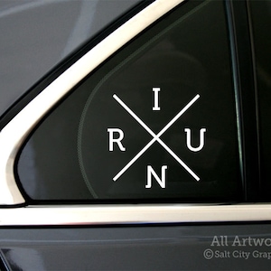I RUN X Decal, Runner Sticker - Vinyl Sticker, Vinyl Decal - Cross Country, Distance Running - Car Decal, Bumper Sticker, Laptop Decal