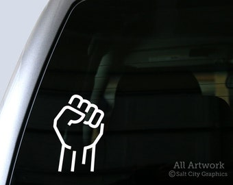 Raised Fist Decal, Resistance Sticker - Unity, Strength, Solidarity, Power, Anti-Establishment - Car Decal, Bumper Sticker, Laptop Decal