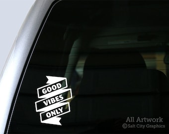 Good Vibes Only Decal, Enjoy Life Sticker - Chill, Take It Easy, Life's Great, Go with the Flow - Car Decal, Bumper Sticker, Laptop Sticker