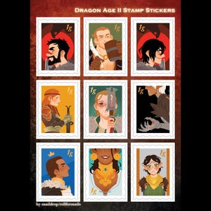 Dragon Age 2 Sticker Stamp Sheet