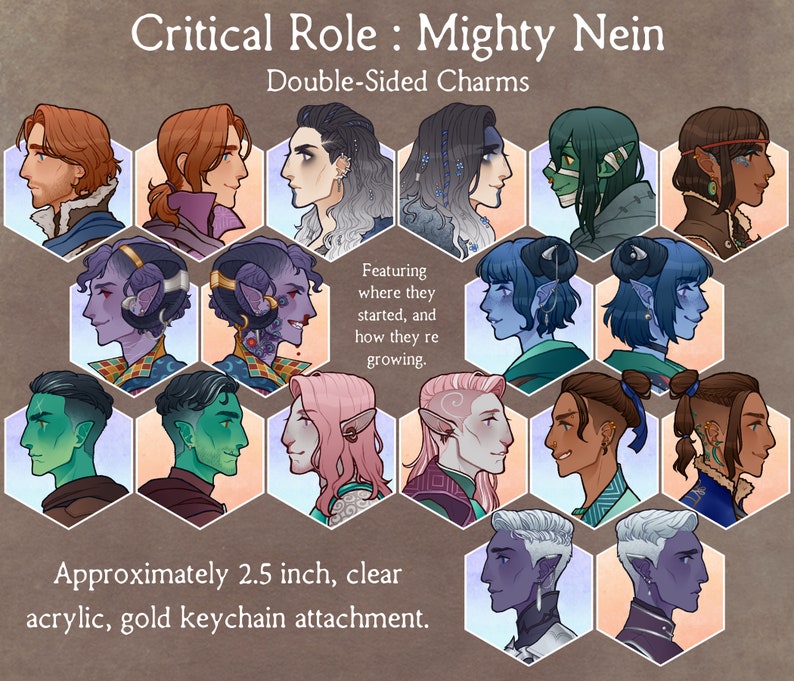 Critical Role Double-Sided Profile Charms
