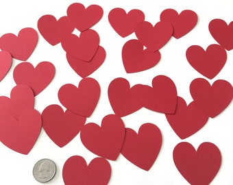 Hearts cut outs- Hearts Die cut- Valentine's Day decoration- Valentine's Day paper confetti- Red hearts cutout- Large Hearts Cutouts- 15pc