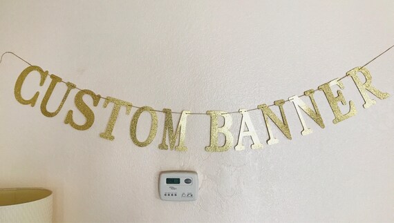 Glitter Banner Gold Glitter Banner Gold Banner Custom Etsy