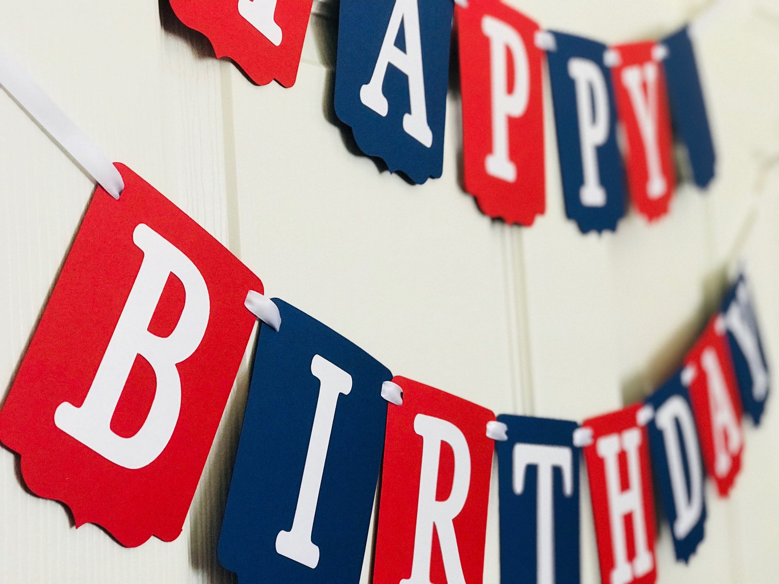 Red White and Blue Birthday Banner Happy Birthday Banner Etsy Hong Kong
