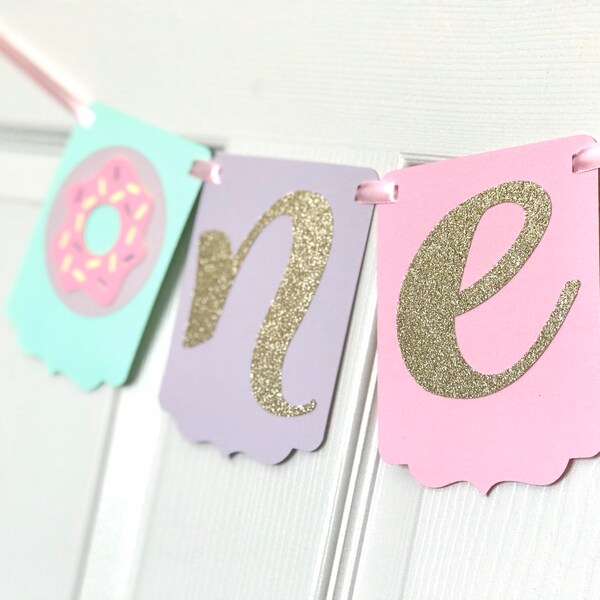 Donut Theme High Chair Banner- One High Chair Banner- High Chair Decoration- Donut Theme Party Decoration- Donut 1st Birthday Decoration