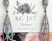 New KC JAT Designs Labradorite and White Topaz Earrings
