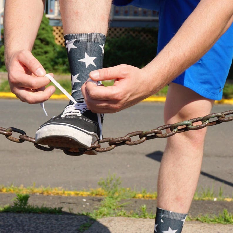 Function Black And White American Flag Fashion Sock