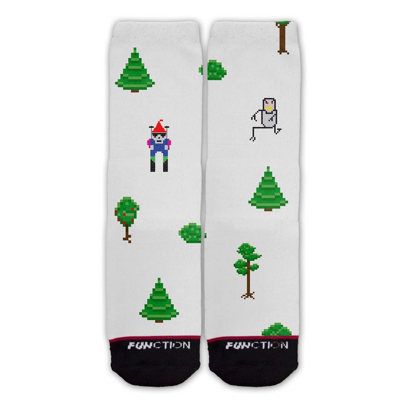 8 Bit Sasquatch Skier Fashion Socks Function