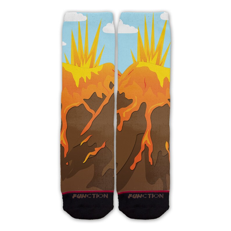 Function Volcano Lava Eruption Fashion Socks