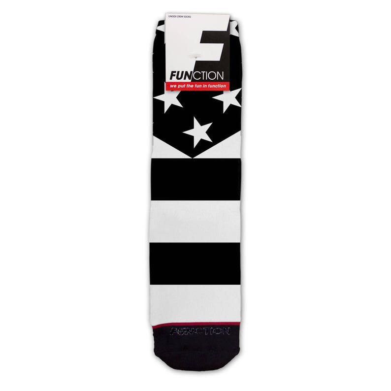 Function Black And White American Flag Fashion Sock