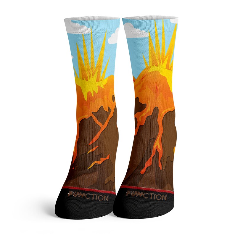 Function Volcano Lava Eruption Fashion Socks
