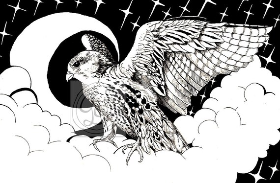 Coloriage A Imprimer Faucon Sacre Etsy Coloriage A Imprimer Faucon Sacre Etsy