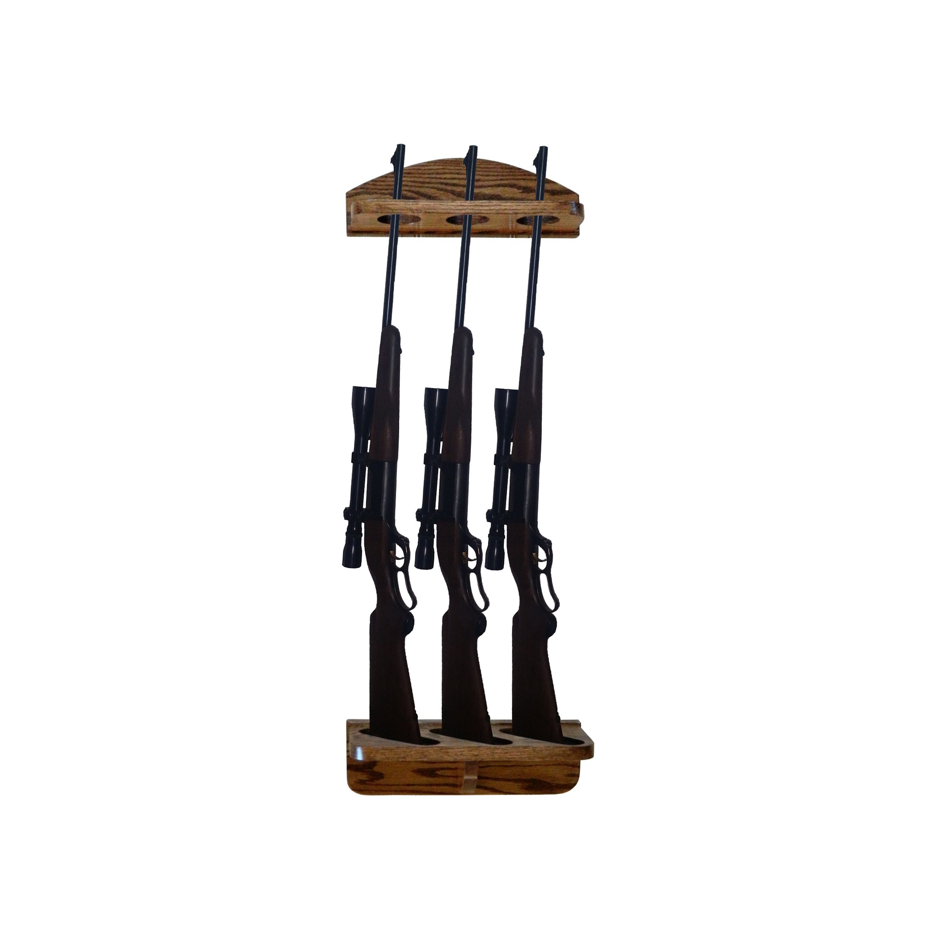 Gun Rack 3gun Solid Oak Wall Display Etsy