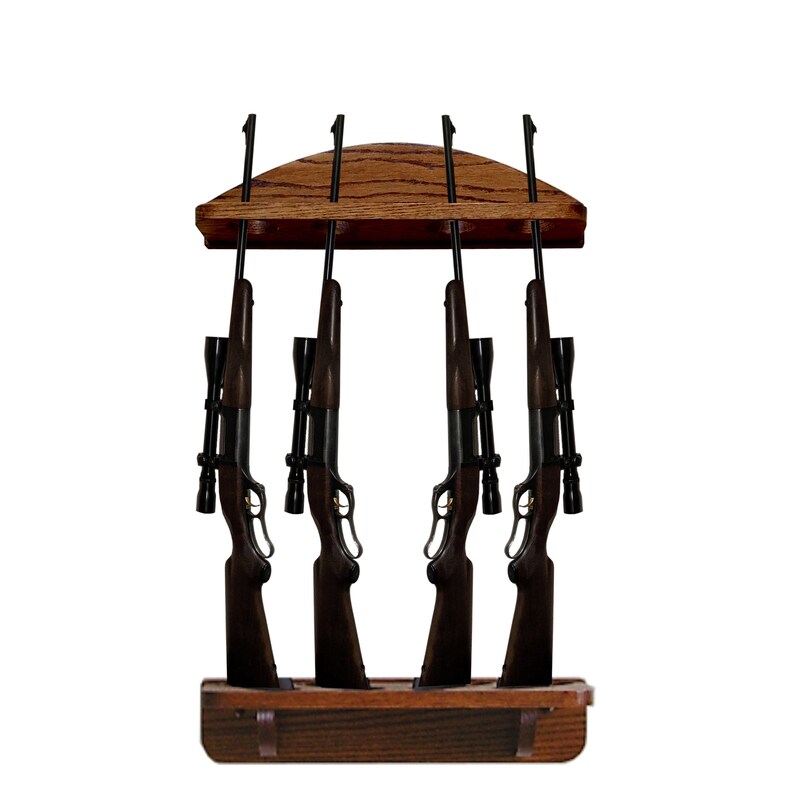 Gun Rack 4gun Solid Oak Wall Display for Rifles and Shotguns Etsy