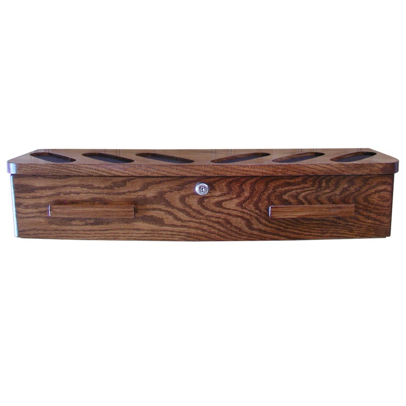 Gun Rack With Ammo Storage, Personalized 6 Gun Solid Oak Wall Cabinet ...
