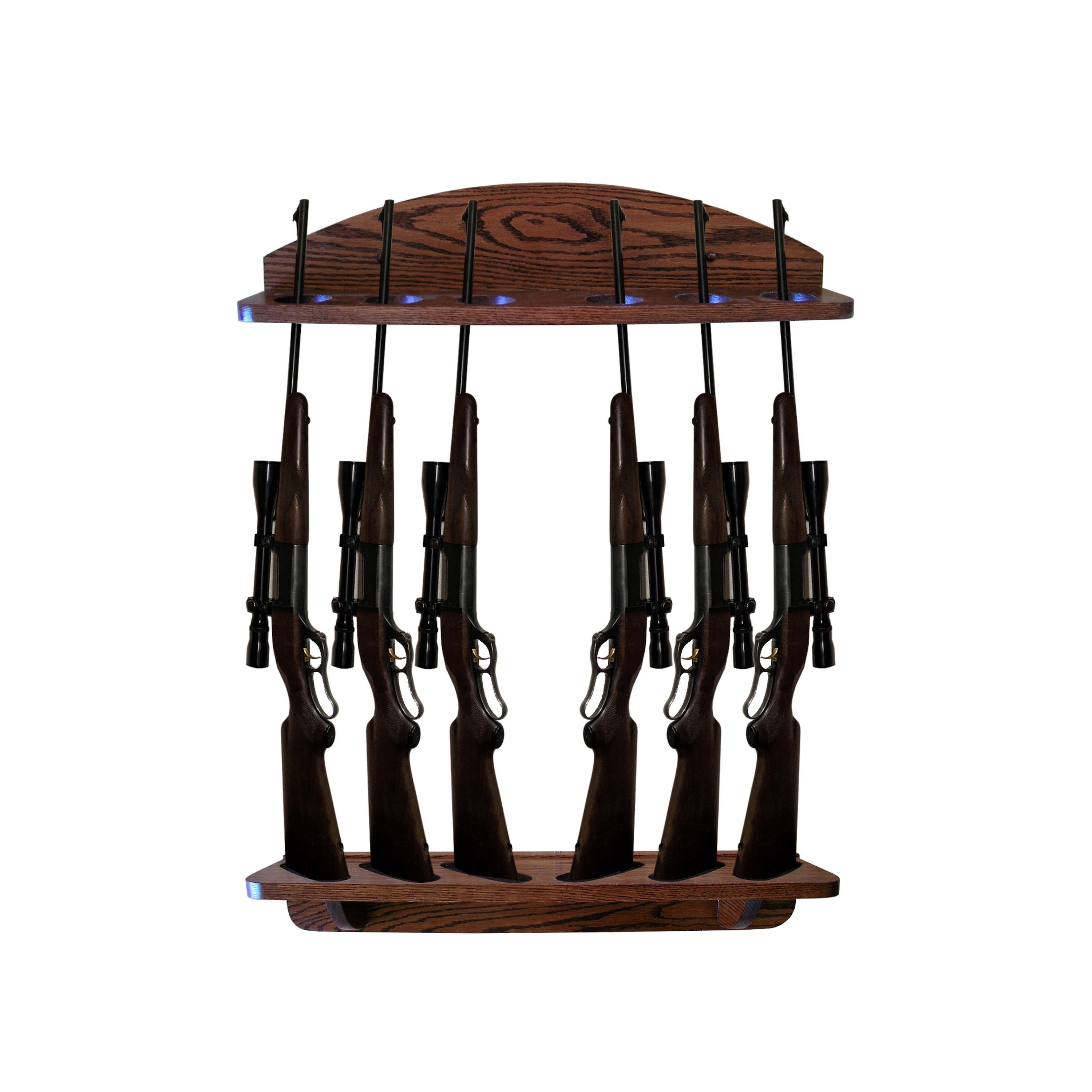 Gun Rack 6gun Solid Oak Vertical Wall Display Etsy