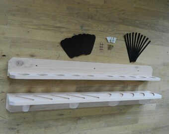 Gun Rack 10-gun Solid Oak Wall Display Unfinished