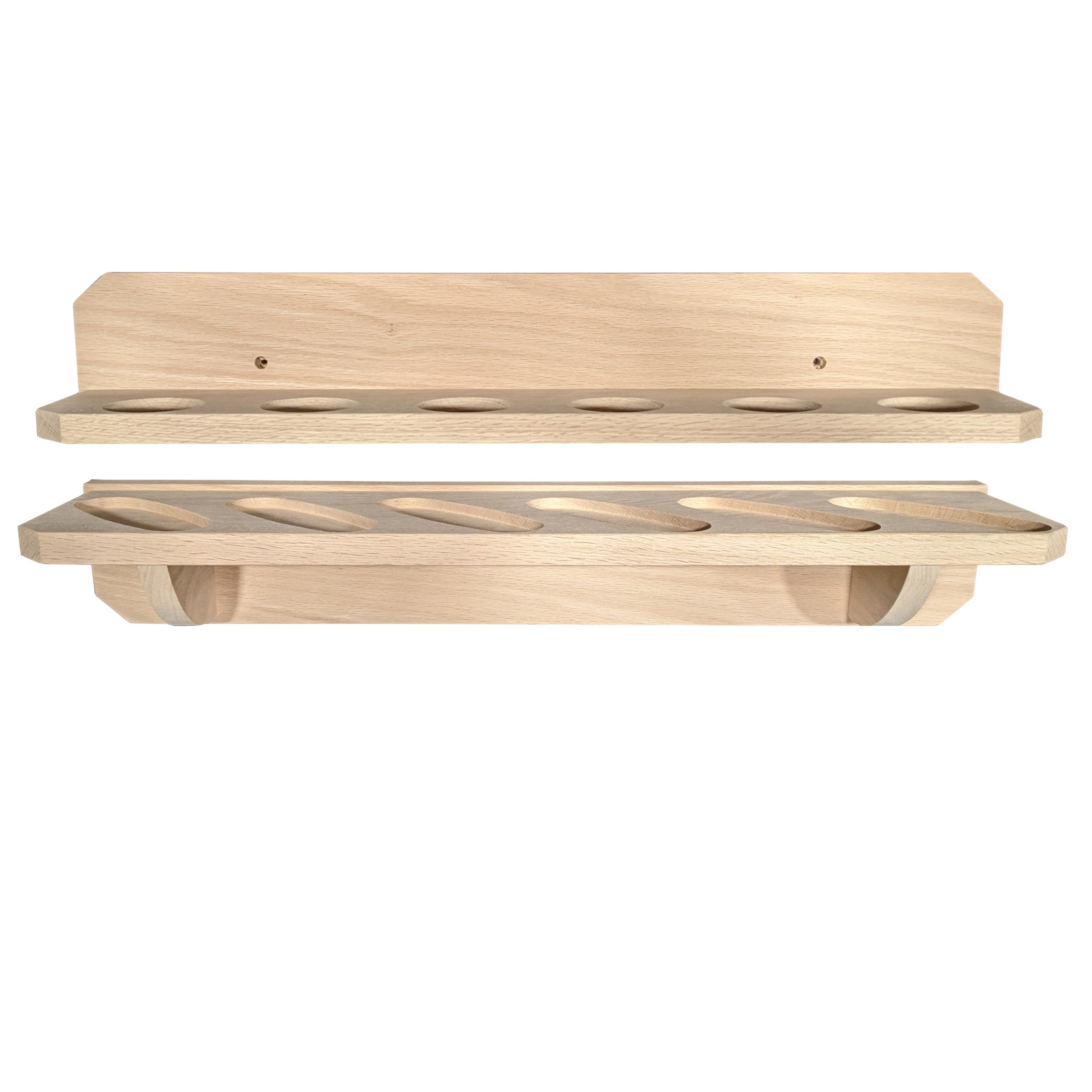 Gun Rack 6-Gun Solid Oak Wall Display Unfinished Same Direction No Arch