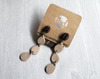 - Double Sided 2.2 Orange Floral Embroidered Faux Leather Dangle Charms Pendants Brown 56mm Teardrop Beige 10 pcs