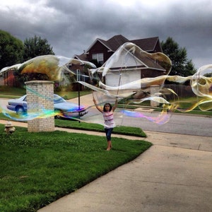 GIANT Colored Bubble Wand with Top Secret Bubbles Recipe Kid Made Kid Tested Mother Approved Bigger Better Bubbles