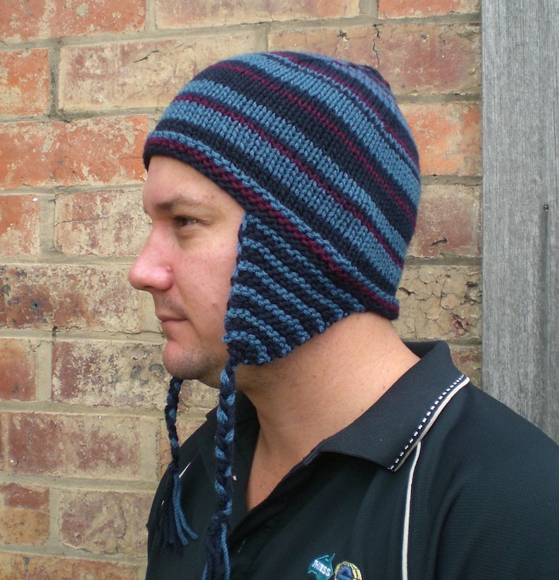 Knitting PATTERN Ear flap beanie pattern easy WINTER knit Etsy