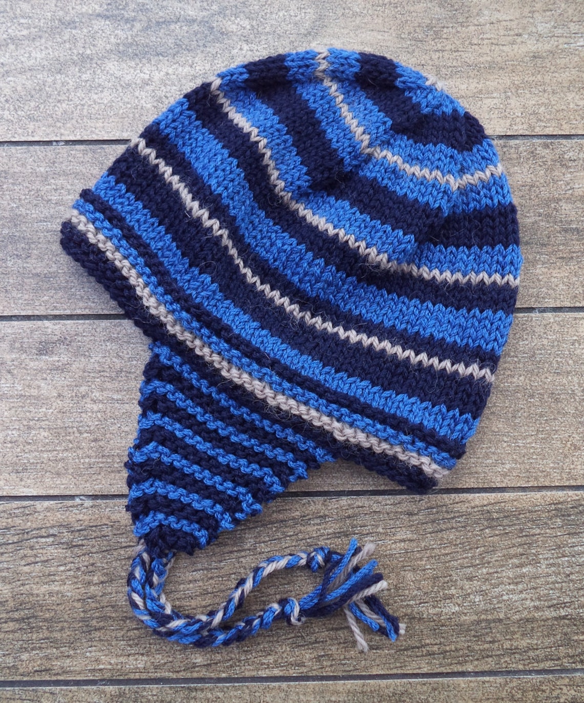 Knitting PATTERN Ear Flap Knit Beanie for Winter Easy Knit - Etsy