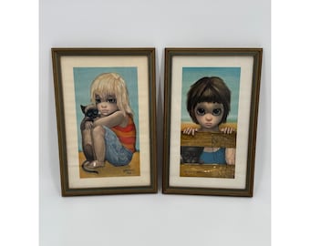 〔超希少〕マーガレット・キーン（ウォルター・キーン） Walter Margaret Keane Big Eyes Black White Print Called Tears