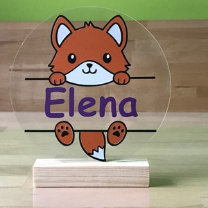 Nameplate Children&#39;s Room Door Sign Ornament Personalized Animal Head Gift Birthday