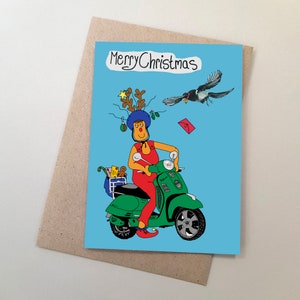 Eksterkerstkaart, schattige Australische vogel, Rudolph Reindeer, Australische kerst, grillige kerst, blanco, eco-vriendelijk, Australië