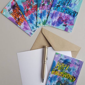 Arte de graffiti, tarjeta de feliz cumpleaños, tarjeta de cumpleaños para niñas, tarjeta de cumpleaños para niños, tarjeta de felicitación en blanco, tarjeta interior en blanco, tarjeta hecha a mano
