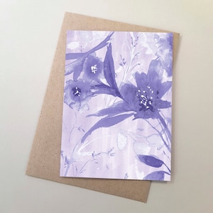 Floral Greeting Cards, Watercolour Flowers Card, Birthday Card, Gift for Her, Flowers Art Card, Botanical, Any Occasion, Abstract Flowers