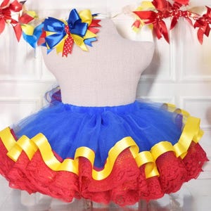 Snow White 1st Birthday Tutu Outfit - Snow White Cake Smash - Snow White Ribbon Tutu - First Birthday Outfit - Birthday Tutu Outfit