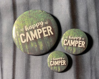 Happy Camper Button Pin