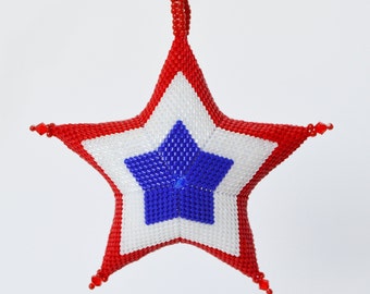 Large Peyote Patriotic Star