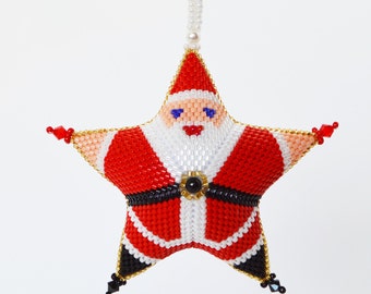 Peyote 3-D Santa Star-Medium Pattern