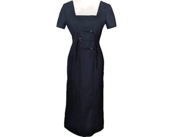 Organic twill long gothic dress with straps size small