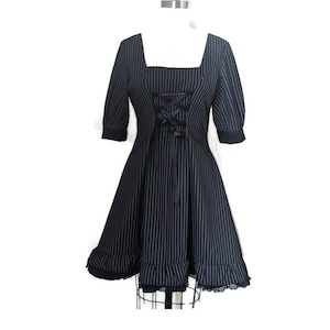 Grey and black striped dress gothic