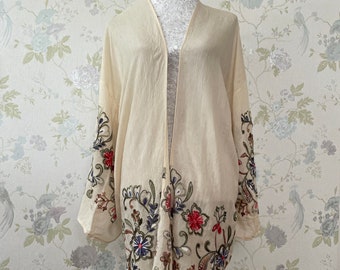 LONG FLORAL KIMONO cardigan