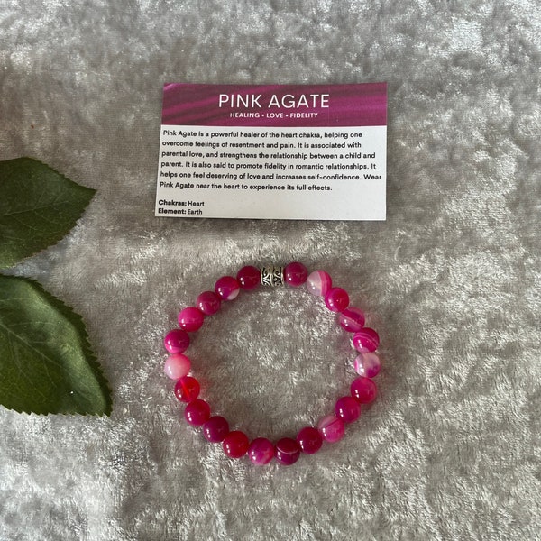 PINK AGATE BRACELET