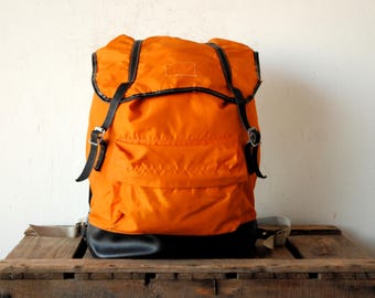 Vintage Alpine Backpack Rucksack - Alpine trekking - Canvas Leather - Hiking - Fishing - Bushcraft - Outdoor - Hipster