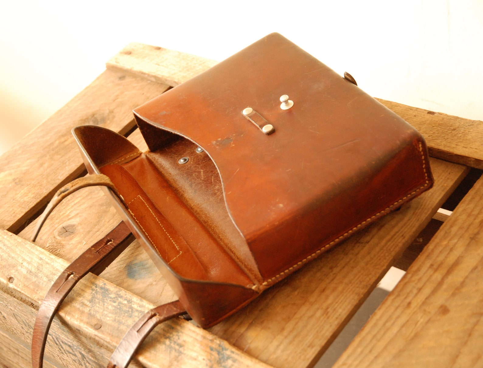 Vintage Swiss Army Map Bag old Leather Chart Case of the Etsy